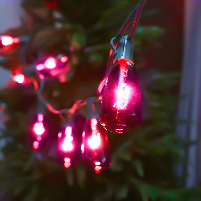 2 Set of Silvering Glass ST40 Bulb String Lights and 2 Set of Purple Glass ST40 Bulb String Lights 