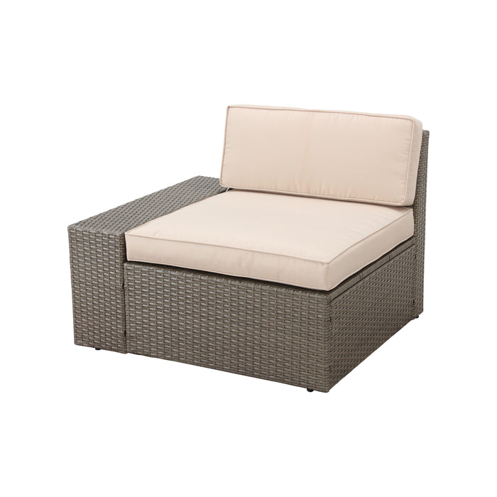 Luxury 6 Piece Versatile Outdoor Rattan Sectional Sofa Set with Cushions and Coffee Table