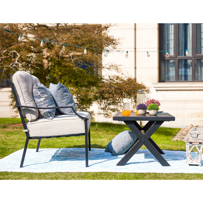 Elegant Outdoor 2 Piece Patio Conversation Set Cushioned Loveseat and Coffee Table Set