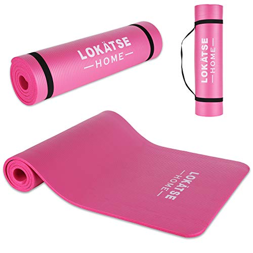 LOKATSE HOME Yoga Mat Thick,Non Slip Men Women Exercise Mat for Home Floor Gym of Workout with Carry Strap 72x24.4x2/5Inches 