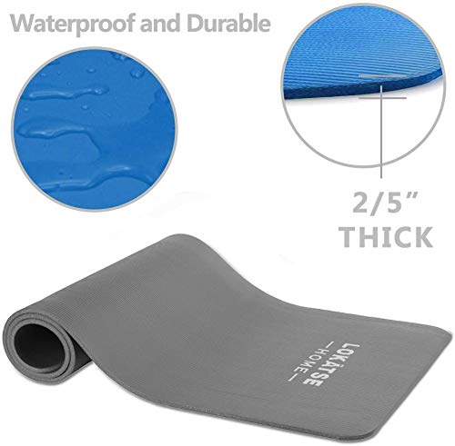 Sports Festival Non Slip Thick Yoga Mat Men Women Exercise Mat for Home Floor Gym of Workout with Carry Strap 72x24.4x2/5 Inches 