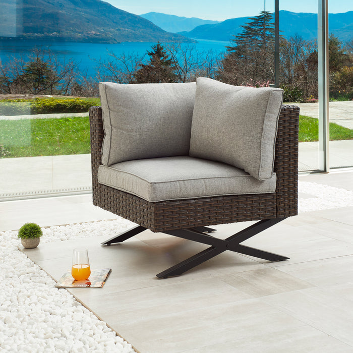 1 Piece Right-arm Patio Corner Sofa 