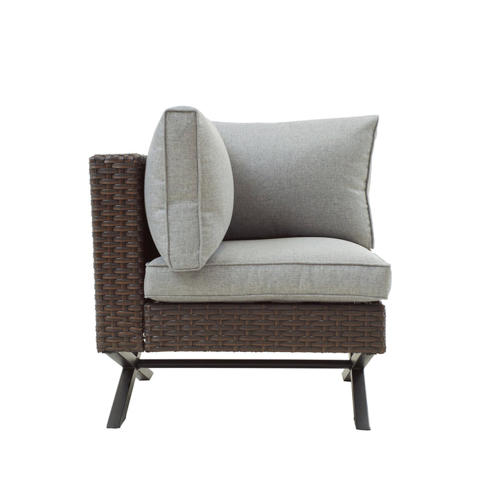 1 Piece Right-arm Patio Corner Sofa 