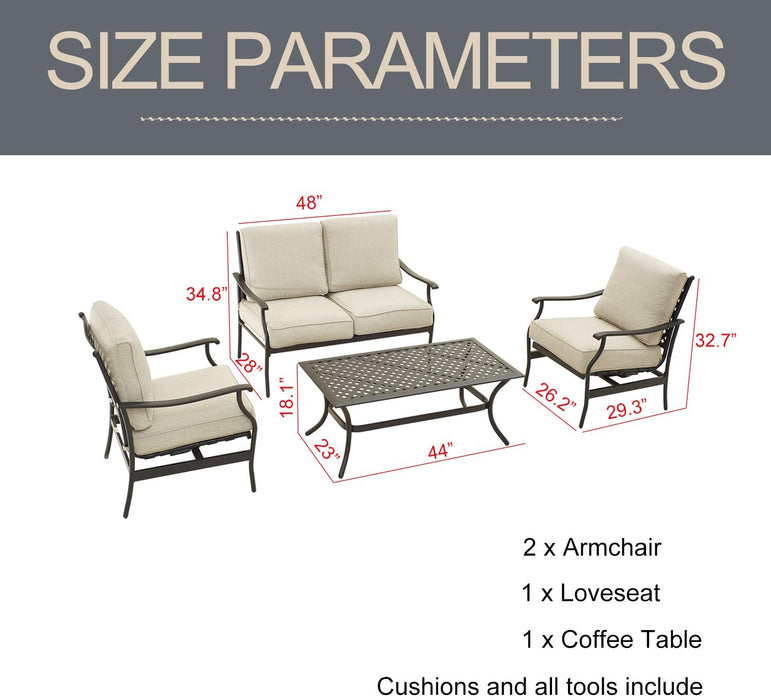 4 Piece Patio Conversation Set 