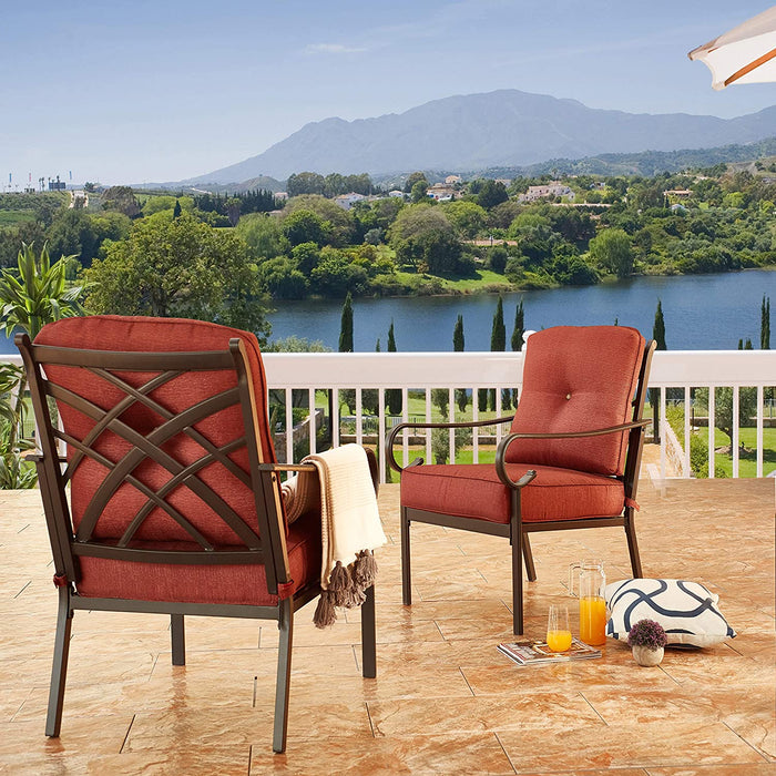 2 Piece Bistro Outdoor Dining Chairs 