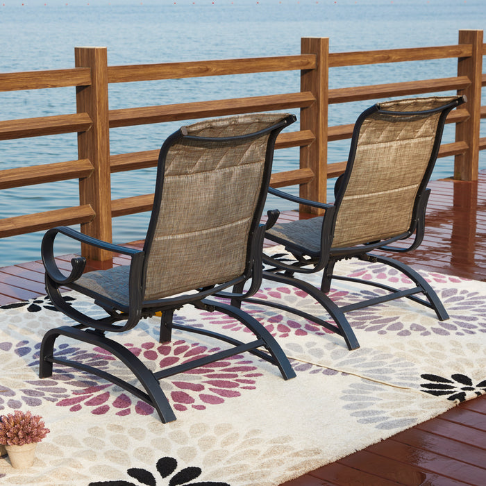 2-Piece Outdoor Sling Glider Chairs 