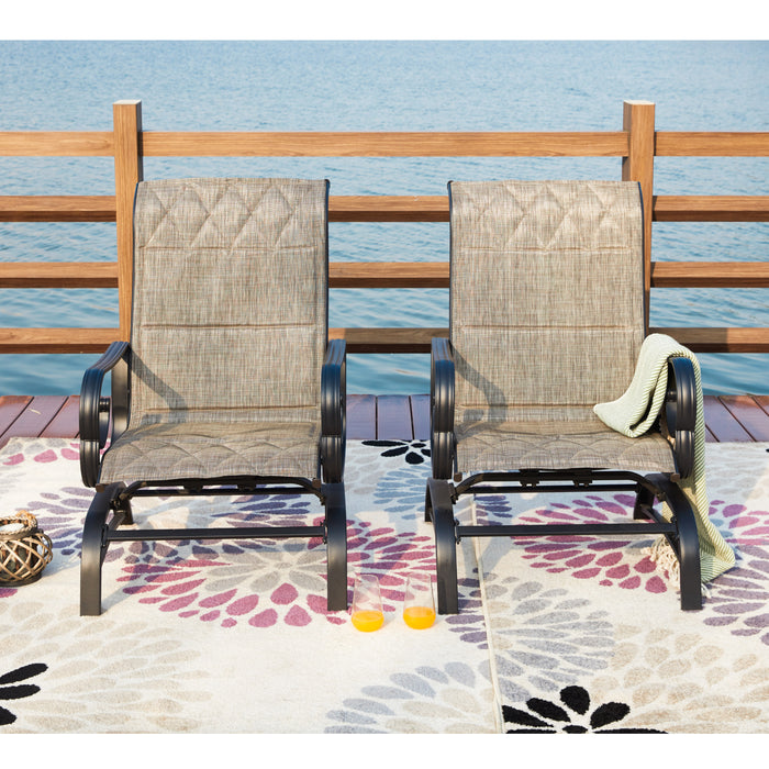 2-Piece Outdoor Sling Glider Chairs 