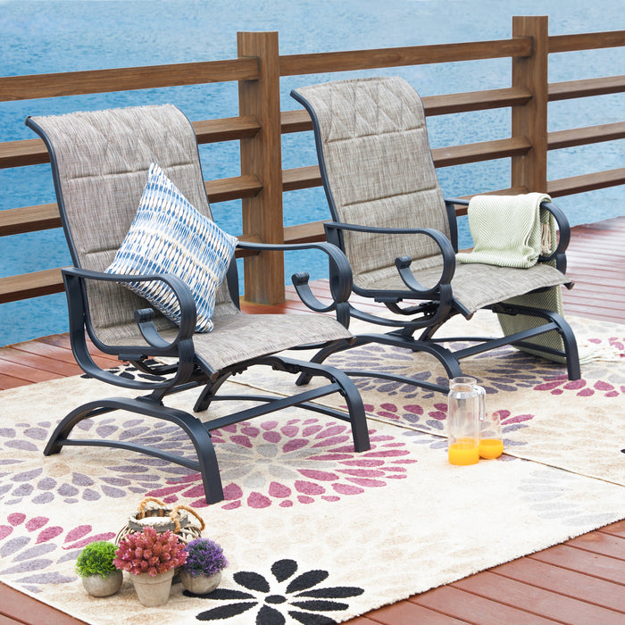 2-Piece Outdoor Sling Glider Chairs 