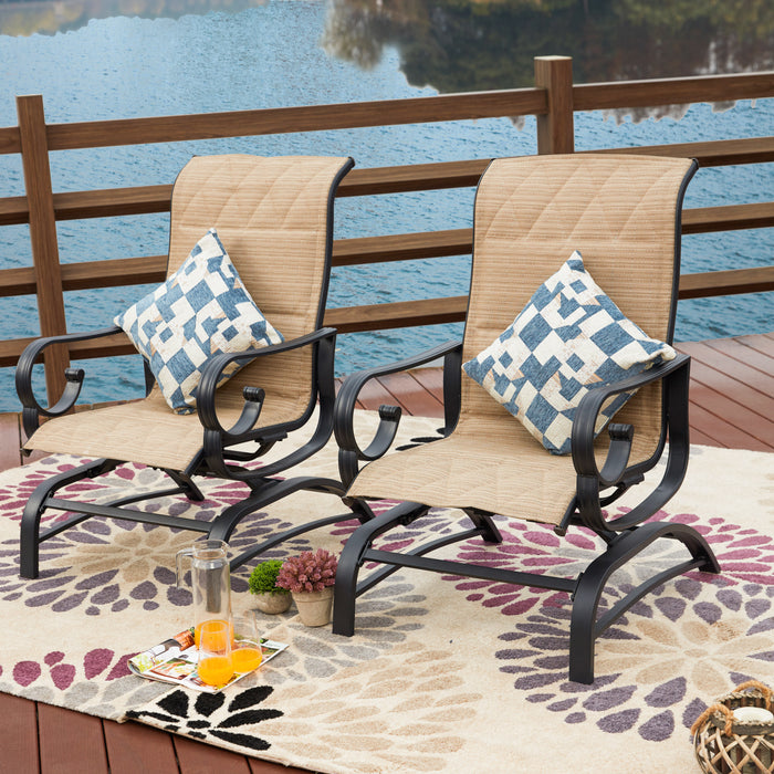 2-Piece Outdoor Sling Glider Chairs 