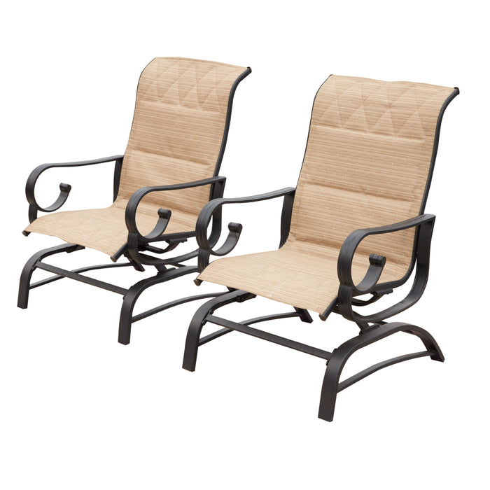 2-Piece Outdoor Sling Glider Chairs 