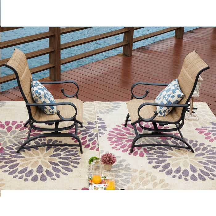 2-Piece Outdoor Sling Glider Chairs 