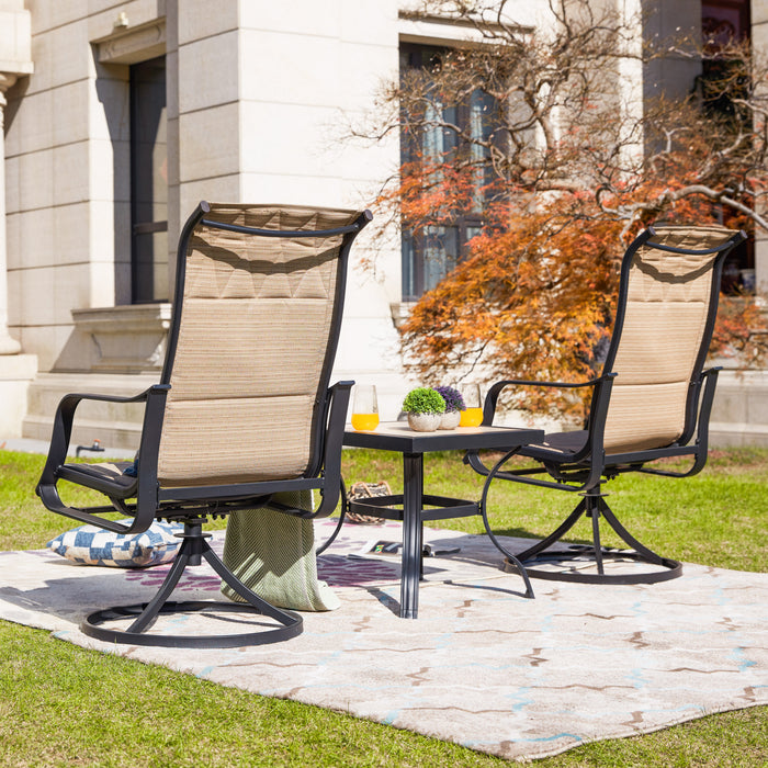 3-Piece Outdoor Swivel Conversation Set 