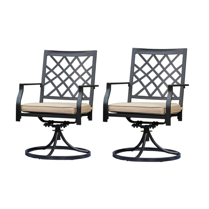 2 Pieces Patio Swivel Chairs 