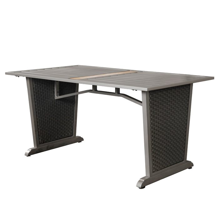 1 Piece Woven Metal 6-Person Dining Table 